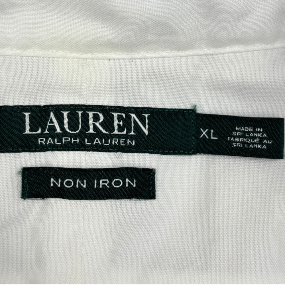 Lauren Ralph Lauren Shirt Womens XL White Non Iron Cotton Button Down Blouse LRL - Picture 5 of 7